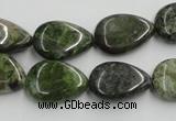 CGR09 16 inches 13*18mm flat teardrop green rain forest stone beads