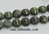 CGR15 16 inches 10mm flat round green rain forest stone beads wholesale