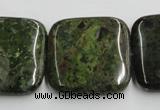 CGR20 16 inches 30*30mm square green rain forest stone beads wholesale