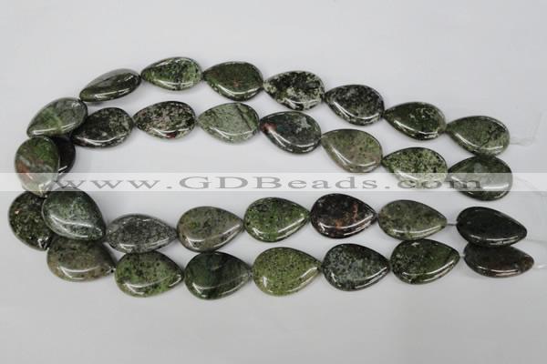 CGR25 15.5 inches 18*25mm flat teardrop green rain forest stone beads