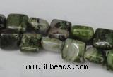 CGR31 15.5 inches 6*6mm square green rain forest stone beads