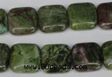 CGR33 15.5 inches 14*14mm square green rain forest stone beads