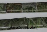 CGR36 15.5 inches 13*18mm flat tube green rain forest stone beads