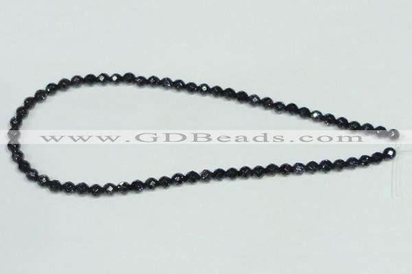 CGS105 15.5 inches 6mm faceted round blue goldstone beads wholesale