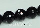 CGS109 15.5 inches 16mm faceted round blue goldstone beads wholesale