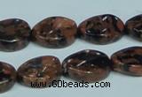 CGS221 15.5 inches 13*18mm twisted oval blue & brown goldstone beads