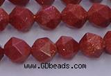 CGS452 15.5 inches 8mm faceted nuggets goldstone beads wholesale