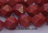 CGS453 15.5 inches 10mm faceted nuggets goldstone beads wholesale