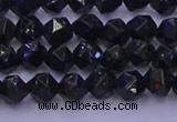 CGS461 15.5 inches 6mm faceted nuggets green goldstone beads