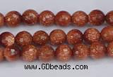 CGS470 15.5 inches 4mm faceted round goldstone beads wholesale