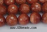 CGS473 15.5 inches 10mm faceted round goldstone beads wholesale