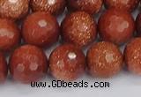 CGS474 15.5 inches 12mm faceted round goldstone beads wholesale