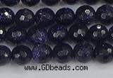 CGS479 15.5 inches 6mm faceted round blue goldstone beads