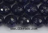 CGS482 15.5 inches 12mm faceted round blue goldstone beads