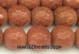 CGS490 15 inches 6mm faceted round goldstone beads