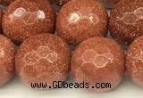 CGS491 15 inches 8mm faceted round goldstone beads