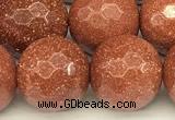 CGS492 15 inches 10mm faceted round goldstone beads