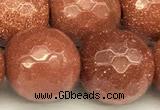 CGS493 15 inches 12mm faceted round goldstone beads