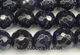 CGS495 15 inches 6mm faceted round blue goldstone beads