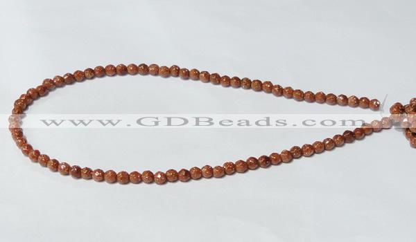 CGS57 15.5 inches 6mm faceted round goldstone beads wholesale