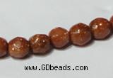 CGS58 15.5 inches 8mm faceted round goldstone beads wholesale