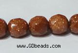 CGS60 15.5 inches 12mm faceted round goldstone beads wholesale