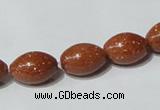 CGS71 15.5 inches 10*14mm rice goldstone beads wholesale