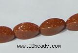 CGS74 15.5 inches 8*16mm twisted rice goldstone beads wholesale