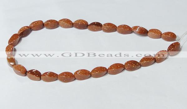 CGS74 15.5 inches 8*16mm twisted rice goldstone beads wholesale