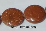 CGS77 15.5 inches 25mm coin goldstone beads wholesale