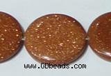 CGS78 15.5 inches 30mm coin goldstone beads wholesale