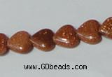 CGS81 15.5 inches 10*10mm heart goldstone beads wholesale