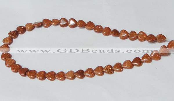 CGS81 15.5 inches 10*10mm heart goldstone beads wholesale