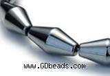 CHE07 16 inches 8*16mm bicone shape hematite beads Wholesale