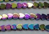 CHE1003 15.5 inches 6*6mm heart plated hematite beads wholesale