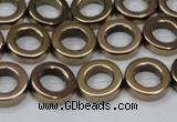 CHE1016 15.5 inches 12mm donut plated hematite beads wholesale