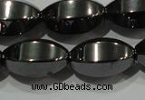 CHE142 15.5 inches 10*16mm faceted rice hematite beads wholesale