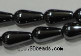 CHE147 15.5 inches 6*12mm teardrop hematite beads wholesale