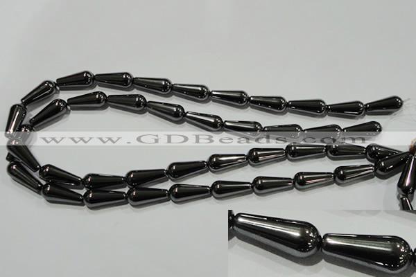 CHE149 15.5 inches 8*20mm teardrop hematite beads wholesale