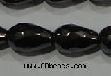 CHE155 15.5 inches 8*12mm faceted teardrop hematite beads