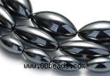 CHE20 16 inches 6*12mm & 8*20mm & 10*20mm rice hematite beads