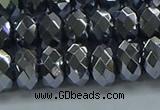 CHE2003 15.5 inches 6*10mm faceted rondelle hematite beads