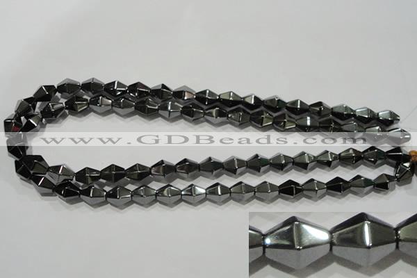 CHE217 15.5 inches 10*10mm faceted bicone hematite beads wholesale