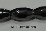 CHE227 15.5 inches 8*16mm faceted rice hematite beads wholesale