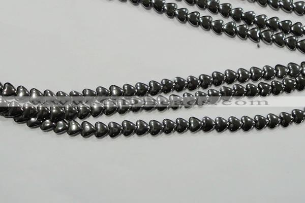 CHE256 15.5 inches 6*6mm heart hematite beads wholesale