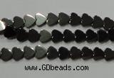 CHE267 15.5 inches 6*6mm heart hematite beads wholesale