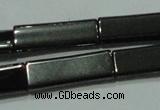 CHE290 15.5 inches 6*16mm rectangle double drilled hematite beads wholesale