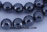 CHE36 16 inches 12mm faceted round hematite beads Wholesale