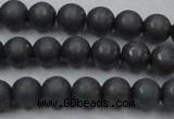 CHE404 15.5 inches 8mm round matte hematite beads wholesale