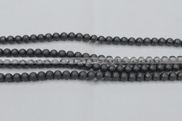 CHE404 15.5 inches 8mm round matte hematite beads wholesale